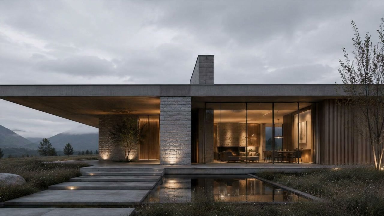 Atelier Roth — exterior at dusk